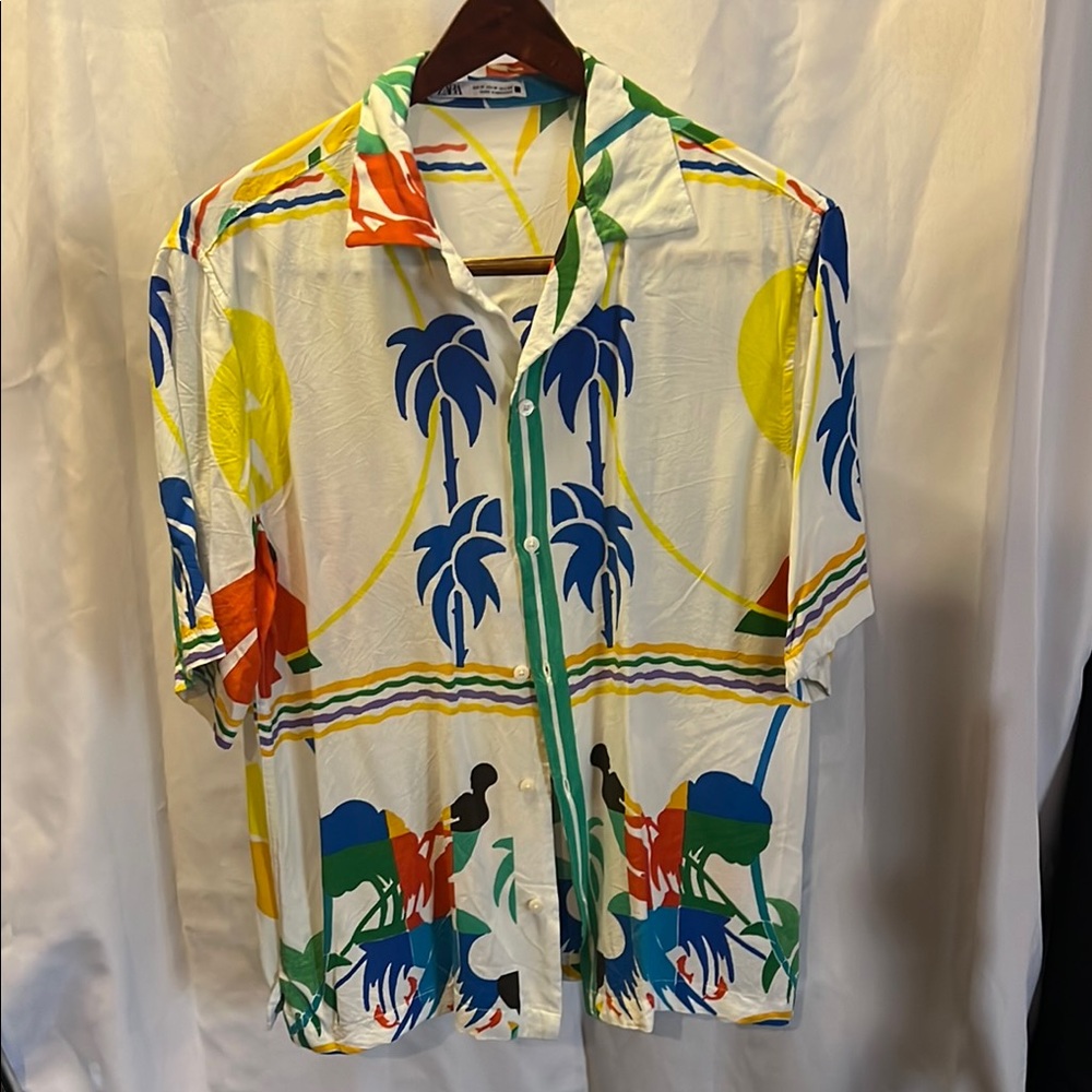 Zara Multicolor Casual Button Down Shirt